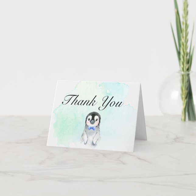 Tarjeta de agradecimiento para baby shower de ping (Anverso)