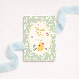 Tarjeta de agradecimiento para baby shower de poll