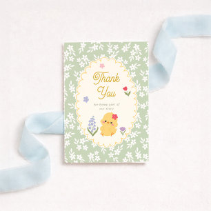 Tarjeta de agradecimiento para baby shower de poll