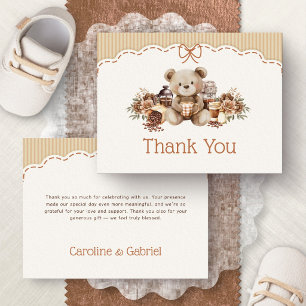 Tarjeta de agradecimiento para baby shower de prep