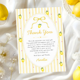 Tarjeta de agradecimiento para baby shower de raya