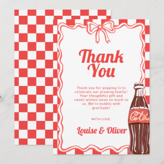 Tarjeta de agradecimiento para baby shower de refr