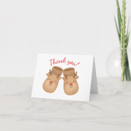 Tarjeta de agradecimiento para baby shower de reno