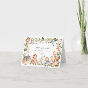 Tarjeta de agradecimiento para baby shower de rima