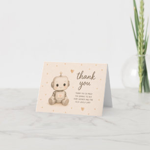 Tarjeta de agradecimiento para baby shower de robo