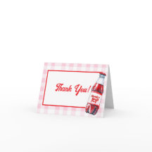 Tarjeta de agradecimiento para baby shower de soda
