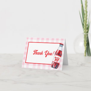 Tarjeta de agradecimiento para baby shower de soda
