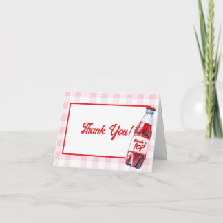 Tarjeta de agradecimiento para baby shower de soda