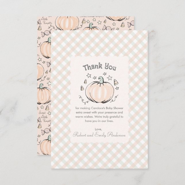 Tarjeta de agradecimiento para Baby Shower de Swee (Anverso / Reverso)