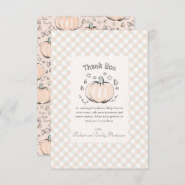 Tarjeta de agradecimiento para Baby Shower de Swee