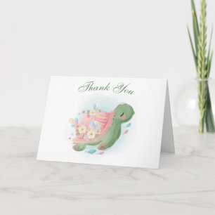 Tarjeta de agradecimiento para baby shower de tort