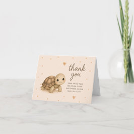 Tarjeta de agradecimiento para baby shower de tort