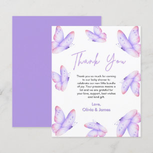 Tarjeta de agradecimiento para baby shower de una