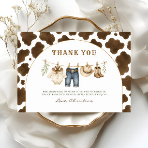 Tarjeta de agradecimiento para Baby Shower de Vaqu