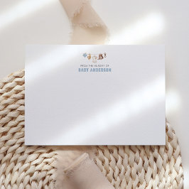 Tarjeta de agradecimiento para baby shower de vaqu