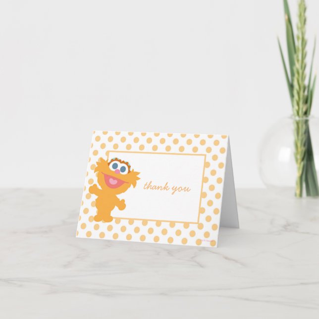Tarjeta de agradecimiento para Baby Shower de Zoe (Anverso)
