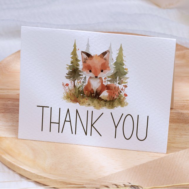 Tarjeta de agradecimiento para baby shower de zorr (Subido por el creador)