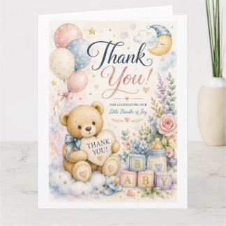 Tarjeta de agradecimiento para baby shower del osi