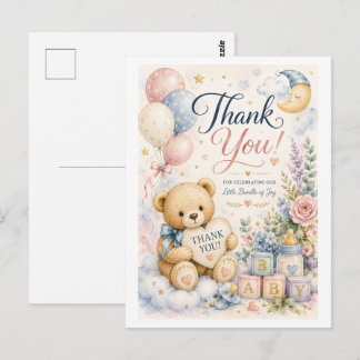 Tarjeta de agradecimiento para baby shower del osi
