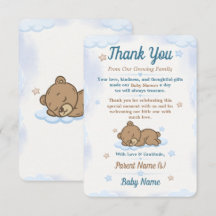 Tarjeta de agradecimiento para baby shower del osi