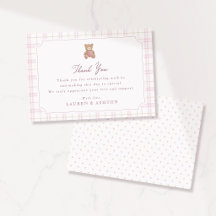 Tarjeta de agradecimiento para baby shower del osi