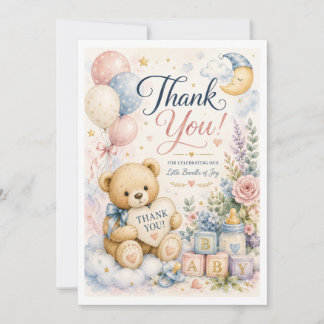 Tarjeta de agradecimiento para baby shower del osi