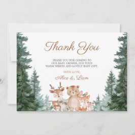 Tarjeta de agradecimiento para baby shower del oso