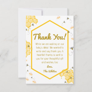 Tarjeta de agradecimiento para baby shower Dulce c
