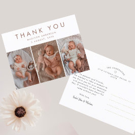 Tarjeta de agradecimiento para Baby Shower elegant