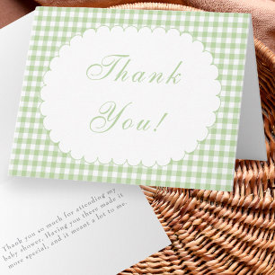 Tarjeta de agradecimiento para baby shower en cuad