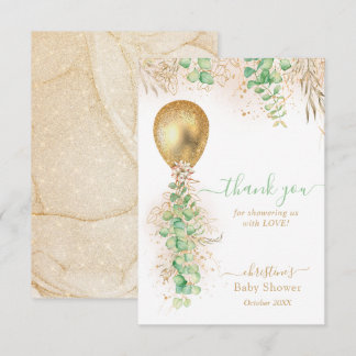Tarjeta de agradecimiento para baby shower Eucalyp
