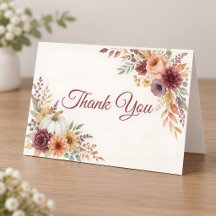 Tarjeta de agradecimiento para baby shower "Fall i