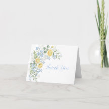 Tarjeta de agradecimiento para baby shower floral