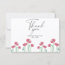 Tarjeta de agradecimiento para baby shower floral