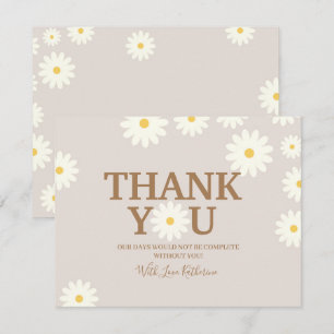 Tarjeta de agradecimiento para baby shower floral