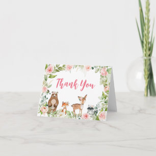 Tarjeta de agradecimiento para baby shower floral 