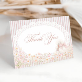 Tarjeta de agradecimiento para baby shower floral 