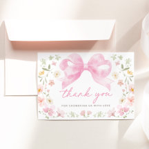 Tarjeta de agradecimiento para baby shower floral