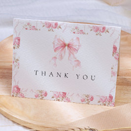 Tarjeta de agradecimiento para baby shower floral 