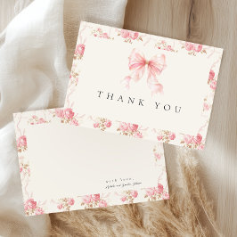 Tarjeta de agradecimiento para baby shower floral 