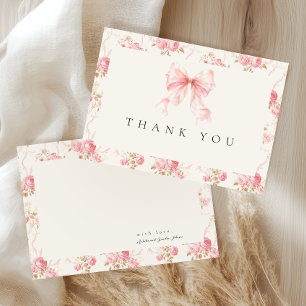 Tarjeta de agradecimiento para baby shower floral 