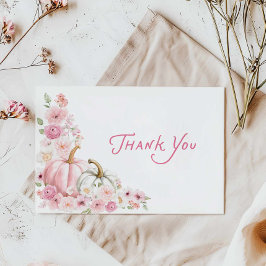 Tarjeta de agradecimiento para baby shower floral 