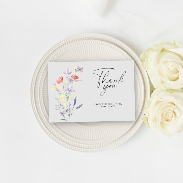 Tarjeta de agradecimiento para baby shower floral  (Subido por el creador)