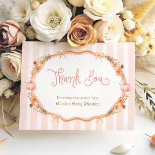 Tarjeta de agradecimiento para baby shower floral 