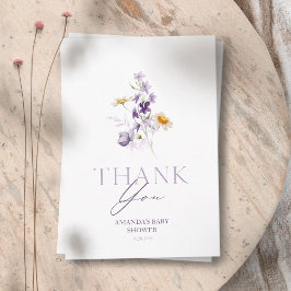 Tarjeta de agradecimiento para baby shower floral