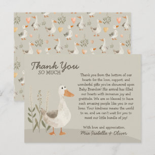Tarjeta de agradecimiento para baby shower - Ganso
