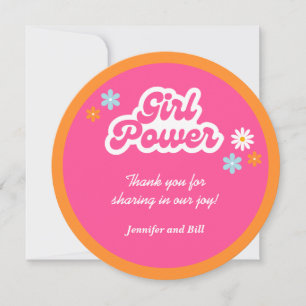 Tarjeta de agradecimiento para baby shower Groovy