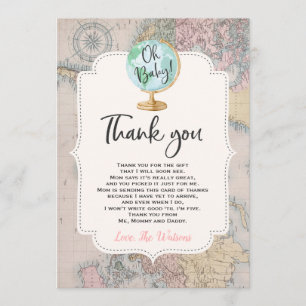 Tarjeta de agradecimiento para baby shower 'La ave