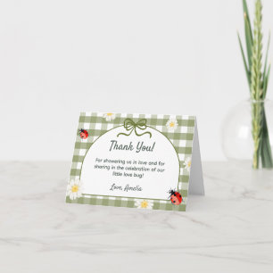 Tarjeta de agradecimiento para Baby Shower Love Bu