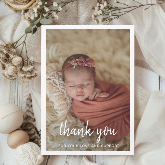 Tarjeta de agradecimiento para baby shower moderna (Subido por el creador)
